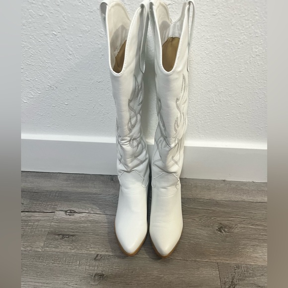 Shoes White Knee High Western Boots Poshmark